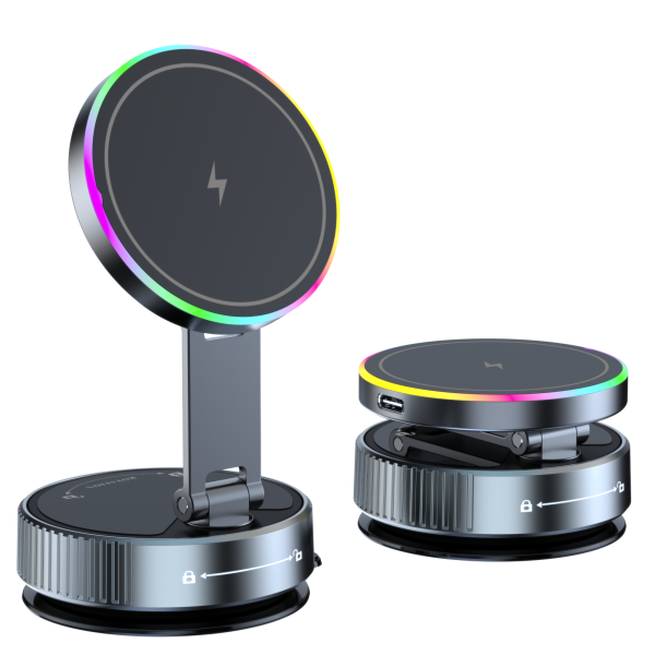 에이덤스 진공흡착 차량용 맥세이프 고속 무선충전 핸드폰 거치대/자동차용품