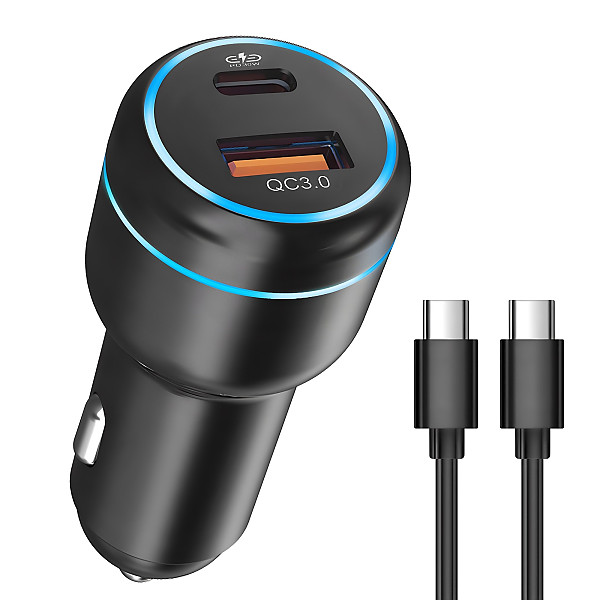 홈플래닛 PD 3.0 48W 2포트 차량용 시거잭 고속 충전기 + C to C 충전케이블 세트/자동차용품