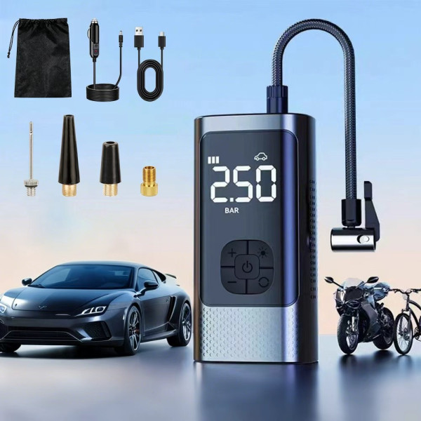 VERVEO 타이어 공기압 주입기 6000mAh 리튬 배터리 정밀 타이어 공기압 모니터링 자동차 오토바이 자전거 농구공 범용 공기부양 보조배터리/자동차용품